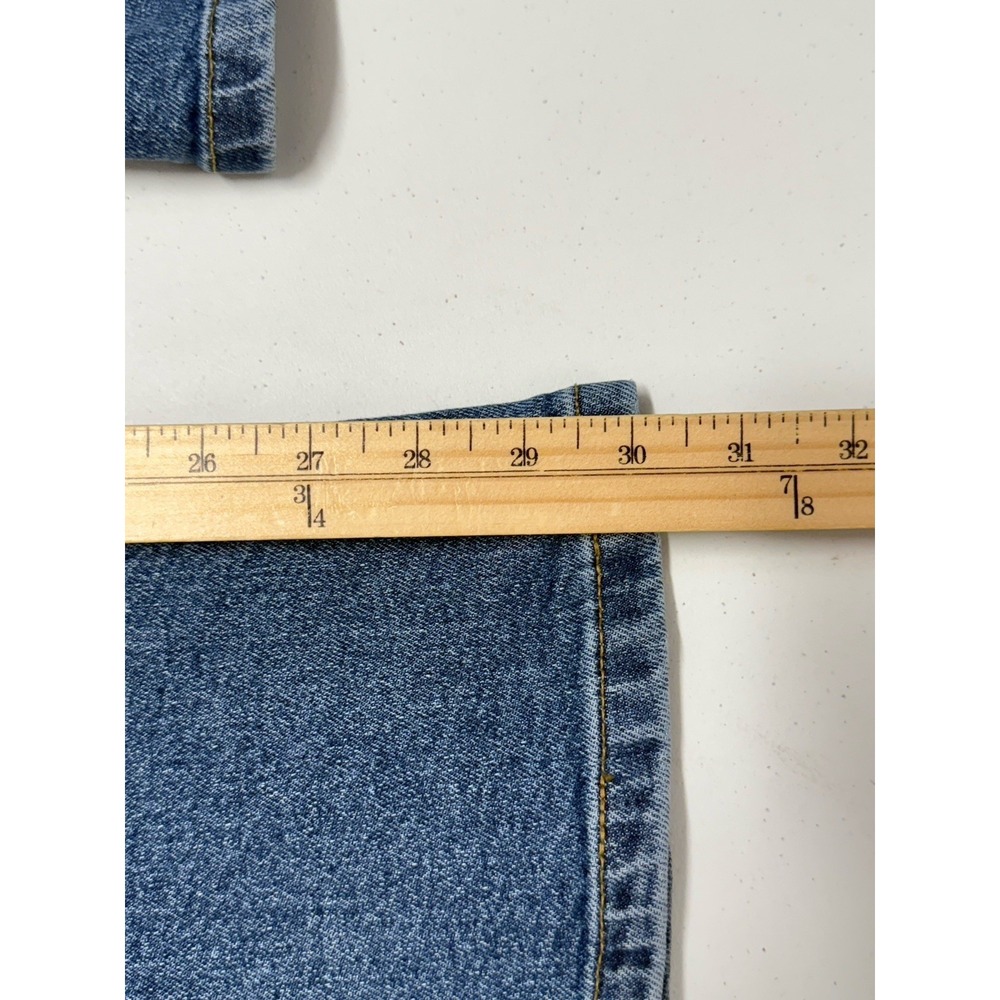 MOTEL ROCKS Denim Flare Jeans Women's Small Blue Exposed Button Fly - Picture 11 of 11